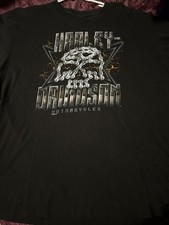 Harley Davidson Shirt Mens XL Black 2016 Huntington Beach CA Chain Skull Graphic picture