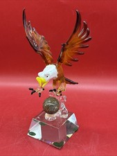 MAJESTIC EAGLE IN FLIGHT GLASS FIGURINE BIRD NATURE picture