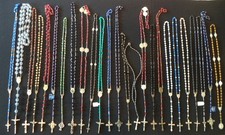 Lot of 25 Vintage Catholic Rosaries - Italy Fatima Medjugorje Glass Wood  picture