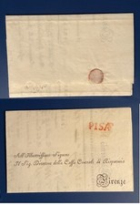 ITALY 5 Antique Letters Postal Paper History WAX SEAL TYPE 1800-1850 PRE-STAMP - picture