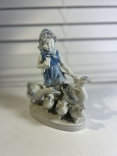 Vintage Gerold Porzellan Bavaria 4469B Girl w/ Geese Porcelain Figurine Germany picture