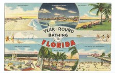Florida FL Postcard Bathing Beaches Souvenir picture