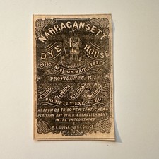 Narragansett Dye House Dying Cleansing Bleaching 1856 Providence RI Ad 5AK8-S12 picture