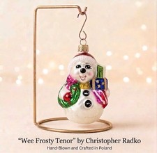 Vintage 1998 Christopher Radko Wee Frosty Tenor Snowman Ornament 4