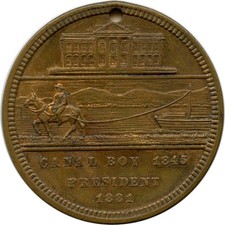 1880 James A. Garfield Canal Boy 1845 To President 1881 Political Campaign Token picture