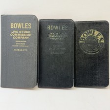 Antique Bowles Live Stock Commission Co Pocket Diaries 1923-1927 Chicago KC Lot picture