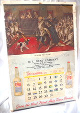 1953 Advertising Calendar Barber Shop DOG Riding Goat Saint Bernards picture