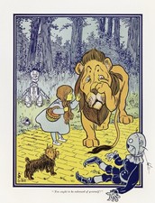 1900 Dorothy Meets Lion Wizard of Oz  Vintage Poster Print picture