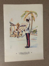 S. S. Nassau The Cruise Ship - 1957 - Luncheon Menu - Policeman artwork cover picture