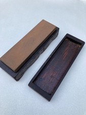 Antique Sharpening Stone Victorian Wood Coffin Box  Whetstone Oil Stone Nice picture