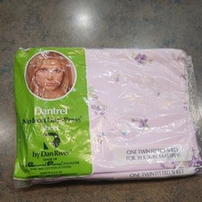 Vintage Dantrel Twin Fitted Sheet Dantrel Floral - Made in USA 39 x 76 No Iron picture