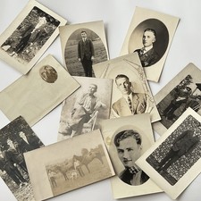 Antique RPPC Real Postcard Photograph Handsome Man Lot Of 11 Men Music Drinking picture