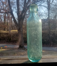 1870s RARE AROMATIC GINGER ALE SEMI ROUND BOTTOM BOTTLE EHRHARDT BEARDSTOWN,ILL picture