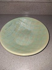 Celadon Bowl textured Plaid Pattern Asian Inspired Art Pottery Green BEAUTIFUL picture