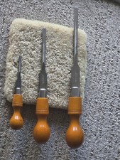 Vintage BROOKSTONE  Wood Handled Screwdrivers Made  England Mint 4, 11 And 7 in picture