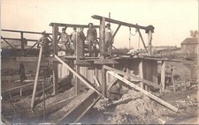 RPPC Cedar Springs Michigan Construction Scene Railroad 1910 Occupational picture