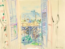 Open Window Print : Raoul Dufy 1944 Art : French Modernist Watercolor Scene picture