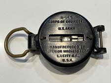 1945 Original WWII U.S. Army Engineer Lensatic Compass Working Sup Magneto Co. picture