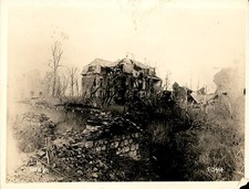 GA244 1918 Original Photo CHATEAU OF DAMERY DESTROYED WWI SOMME MONUMENT TO WAR picture