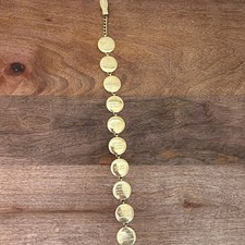 Vintage Ten Commandments Metal Coil Bookmark Chain Goldtone 10 Bible Book Mark picture