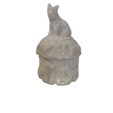 Akro Agate Scottie Dog Powder Jar, Pink Slag Glass Era  1939- 1942 Collectible picture