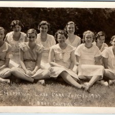 1933 Chippewa Lake Park, OH RPPC Women Group Photo Postcard Bert Chatfield picture