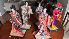 Japanese Fabric Okinawan Ryukyuan Dancer Doll Vtg Silk Kimono Geisha Figure TK48 picture