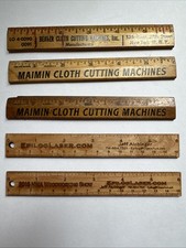 Lot of Five Vintage 6” Tailor Wooden Rulers With Advertising picture