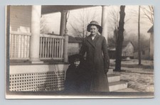 Vintage 1907 1914 Woman Child Porch Fashion VELOX Real Photo RPPC Postcard picture