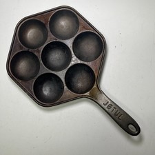 Vintage Jøtul Cast Iron Aebleskiver Danish Pancake Pan Egg Poacher Made in Norw picture