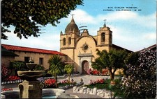 1941 San Carlos Mission Carmel California Linen Postcard picture