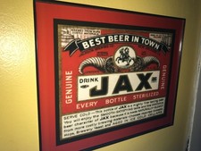 Jax New Orleans Beer Bar Man Cave Framed Retro Advertising Sign picture