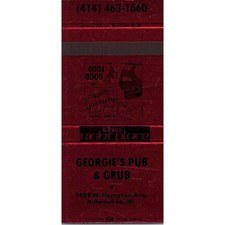 Georgie's Pub & Grub The Right Place Vintage Matchbook Cover SMM15-1 picture