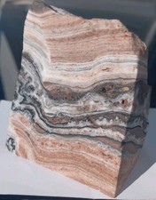 Zebra Calcite Self-Standing Display  1 1/4 Lb Dendritic Psychedelic Crisp Bands  picture