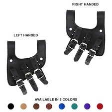 Medieval Functional Ace Dueler 3-Strap Genuine Leather Sword Frog Adjustable L/R picture