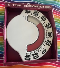 C-TEMP CHANEY/acu-rite XLNT VISIBILITY RED BAR WALL THERMOMETER EXTREMELY RARE picture