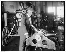 Photo:Man Inspecting Early Aircraft Engine Workshop 1910s picture