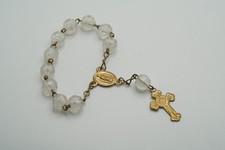 Vintage Iridescent Rose Bead Pocket Rosary 2