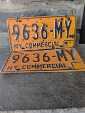 Vintage Set of NY Commercial License Plate Tags picture