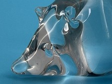 Adorable Clear Glass Mouse? Pig? Shrew? Paperweight Figurine picture