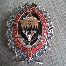Antique 1908 Middlesbrough Iron & Steel Institute Badge picture