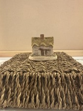 Vintage Miniature Thatched Roof Cottage Figurine English Countryside House picture