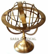 Vintage Fully Brass Armilary Sphere Engraved Nautical Brass Astrolabe Armilary picture