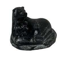 Adorable Vintage Vanstone Canada Bear Figurine Mother Baby Cub Carved Soapstone picture