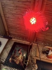 NEW 11”-12” Pufferfish Lamp w/Red LED Tiki bar Smokin Tikis Oceanic picture