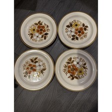 Vintage Excel LINDA Stoneware Hand painted 70s Salad Set Of 4 Made in Japan picture