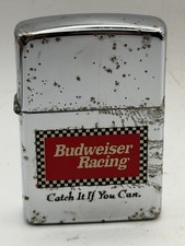 Vintage 1995 Budweiser Racing High Polish Chrome Zippo Lighter New READ picture