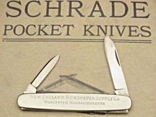Vintage SCHRADE WALDEN NY USA Senator Penknife Smooth Metal Handles Advertising picture