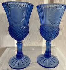 Vintage Fostoria for Avon Cobalt Blue Glass Goblets Bicentennial picture