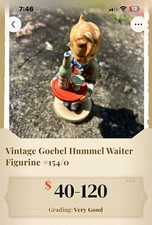 Goebel Hummel Waiter HUM 154/0 Porcelain Hand Painted Figurine Vintage picture